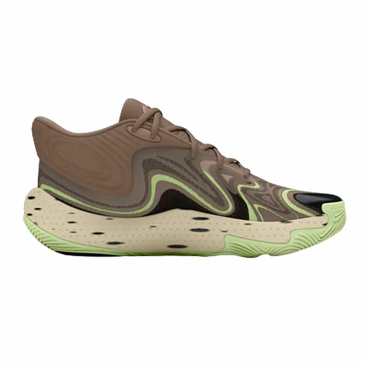 Basketball Shoes for Adults Under Armour Spawn 6 Mid Brown 42