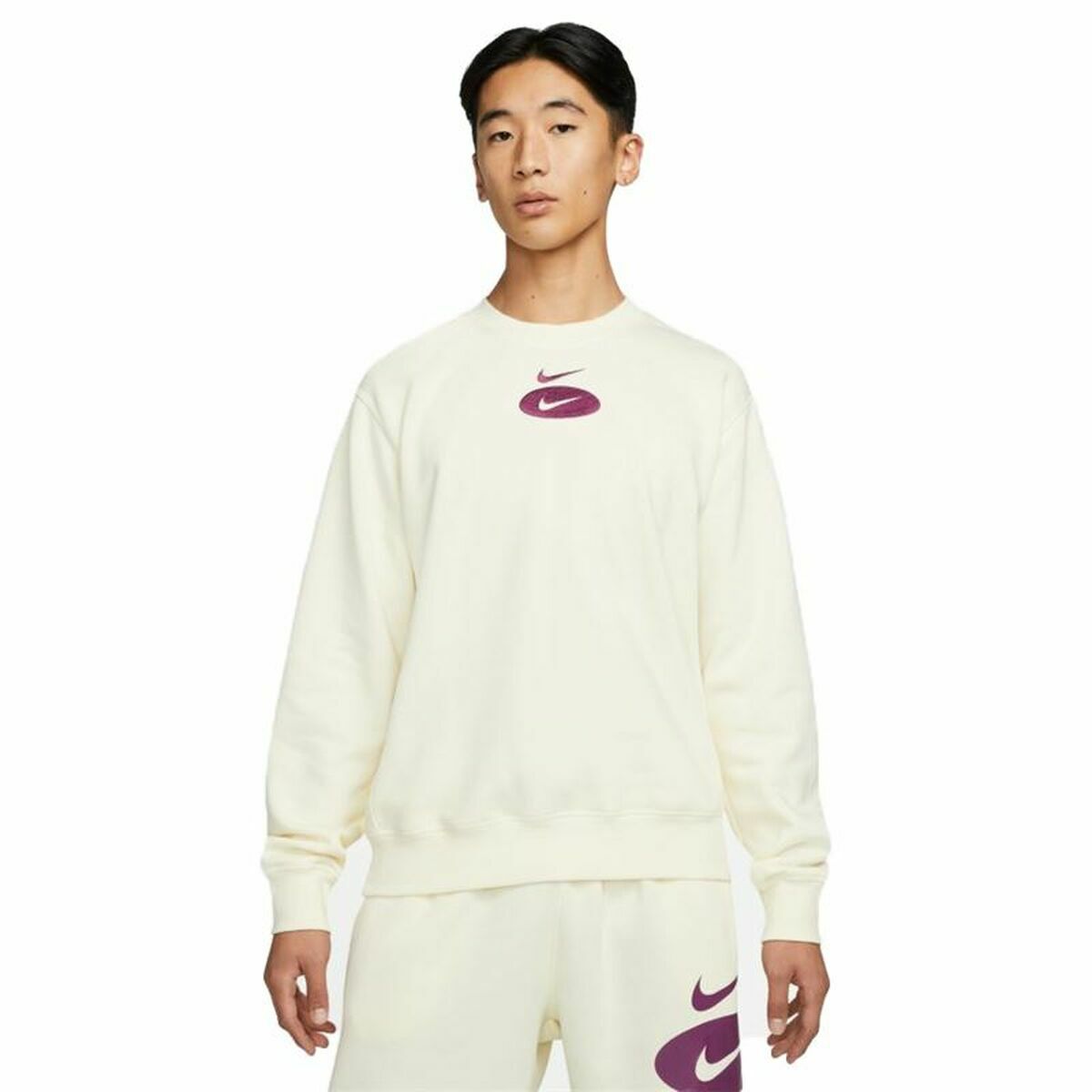 Men’s Sweatshirt without Hood Nike Swoosh League White M