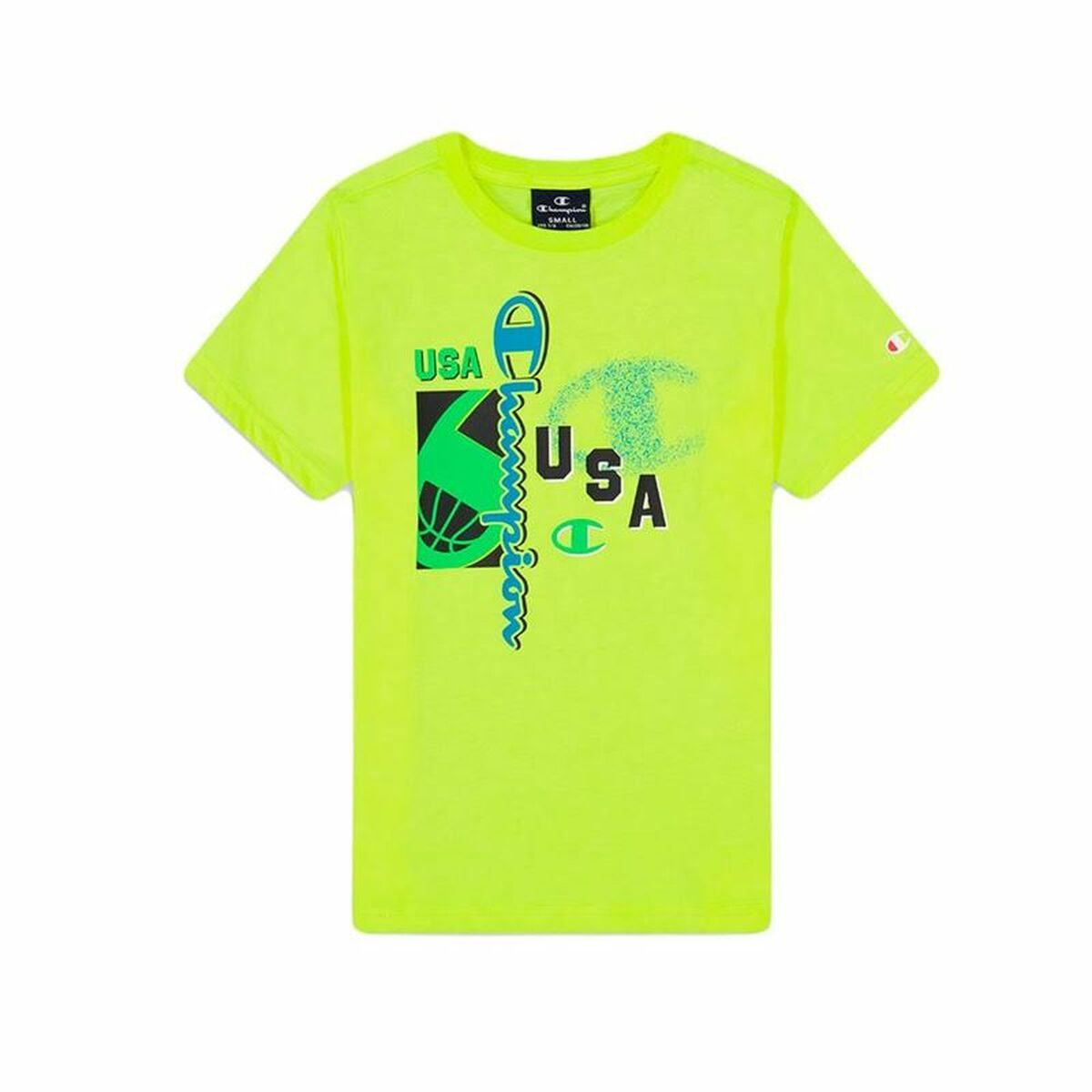Men’s Short Sleeve T-Shirt Champion Crewneck  Light Green S