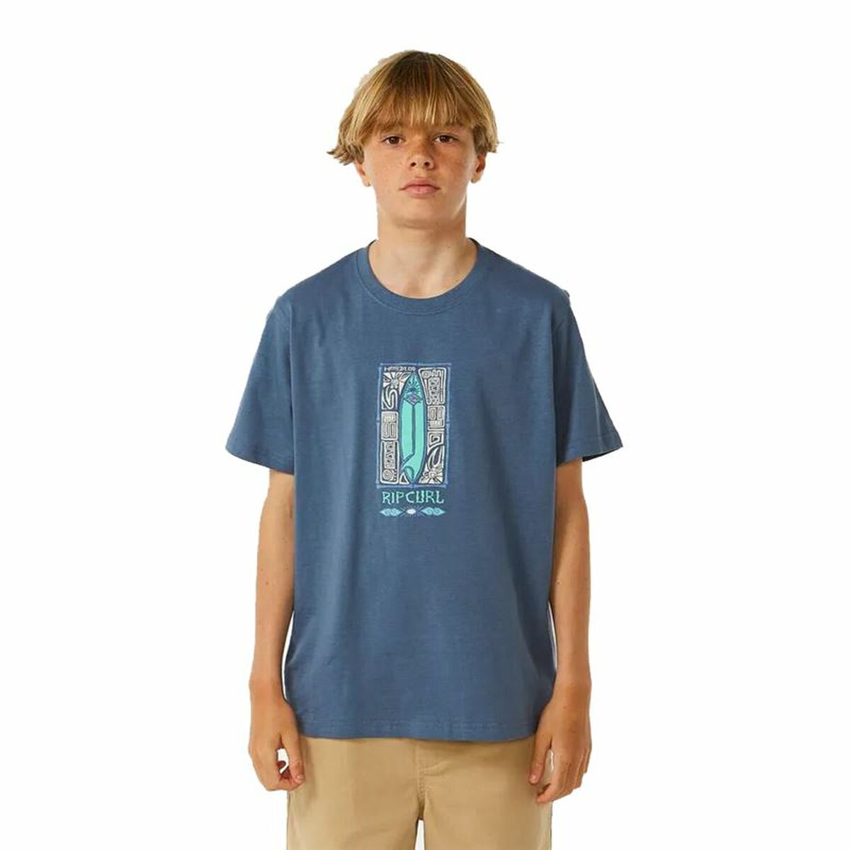 Child's Short Sleeve T-Shirt Rip Curl Lost Island Blue 8 Years