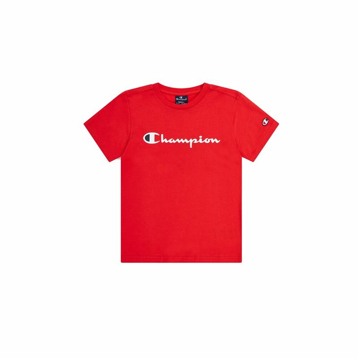 Child's Short Sleeve T-Shirt Champion Crewneck Red 7-8 Years