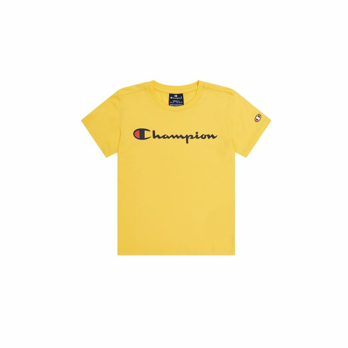 Child's Short Sleeve T-Shirt Champion Crewneck Yellow 11-12 Years