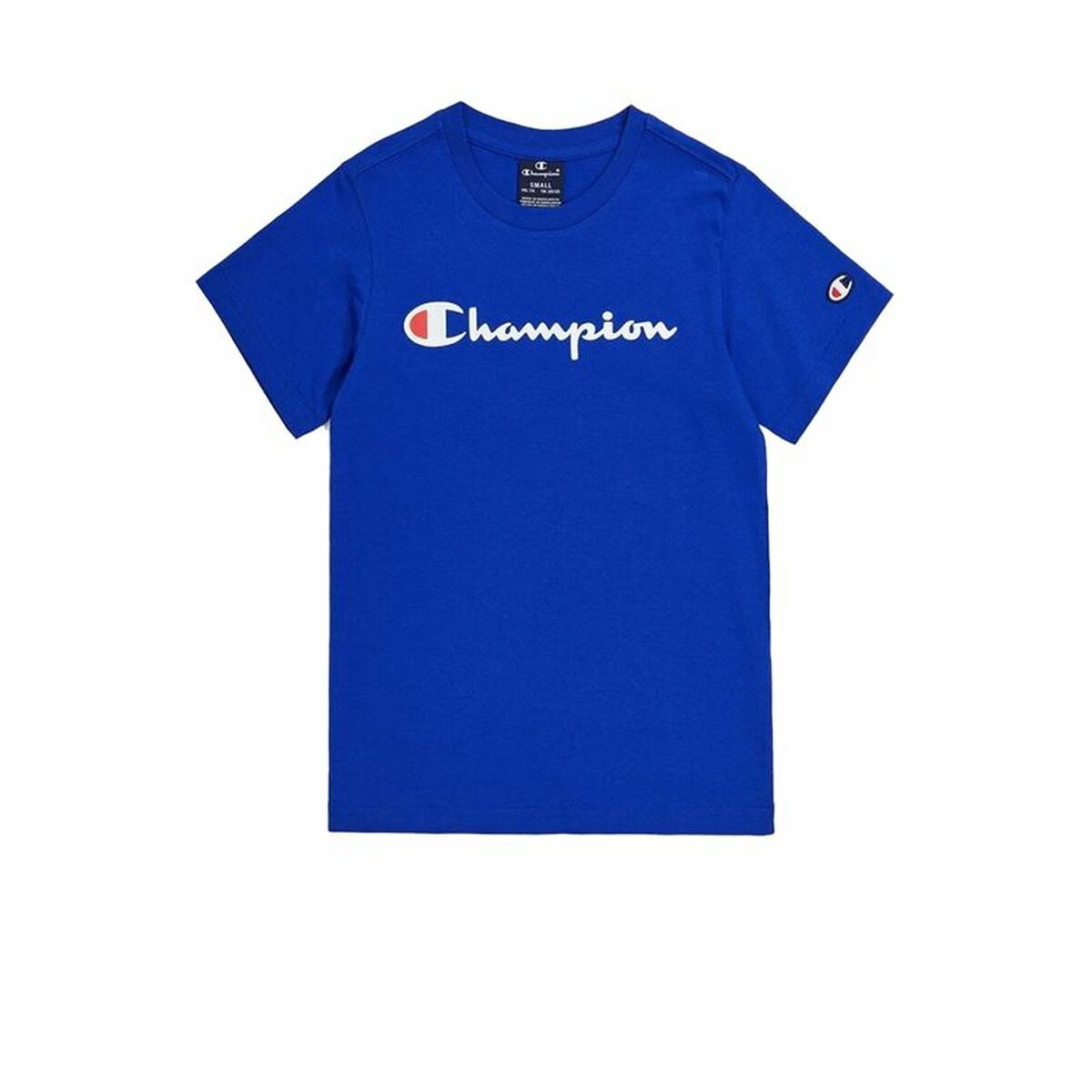 Child's Short Sleeve T-Shirt Champion Crewneck Blue 9-10 Years