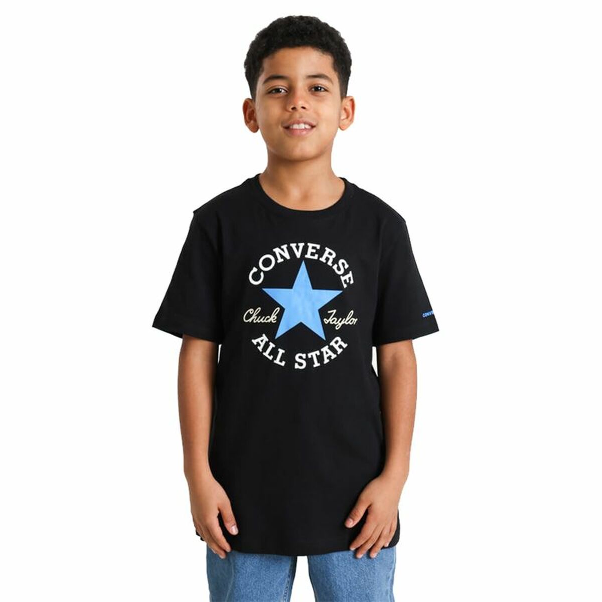 Child's Short Sleeve T-Shirt Converse Sustainable Core Black 10-12 Years
